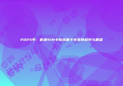 2025年：普通SIM卡向流量卡转变的趋势与展望