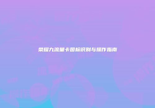 荣耀九流量卡图标识别与操作指南