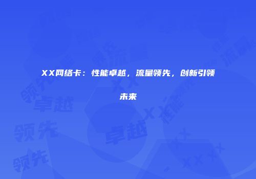 XX网络卡：性能卓越，流量领先，创新引领未来