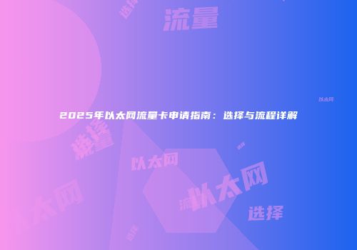 2025年以太网流量卡申请指南：选择与流程详解