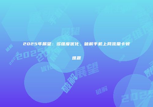 2025年展望：多维度优化，破解手机上网流量卡顿难题