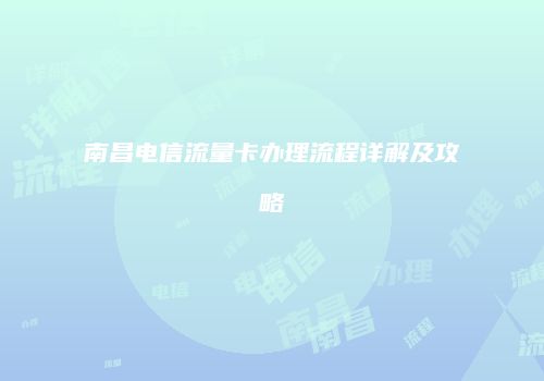 南昌电信流量卡办理流程详解及攻略