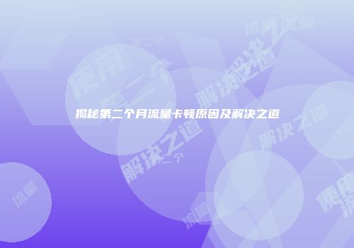 揭秘第二个月流量卡顿原因及解决之道