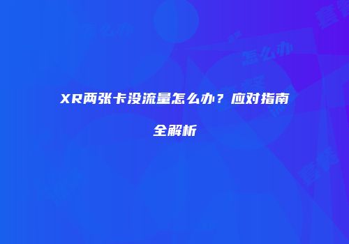 XR两张卡没流量怎么办？应对指南全解析