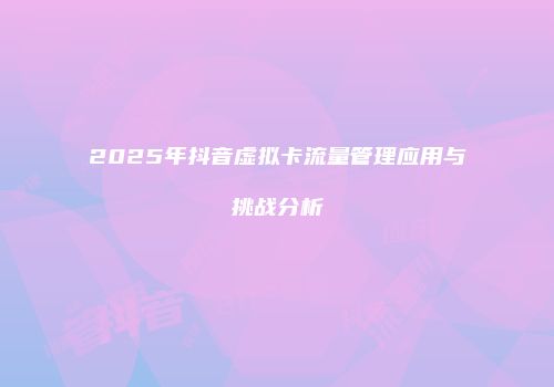 2025年抖音虚拟卡流量管理应用与挑战分析