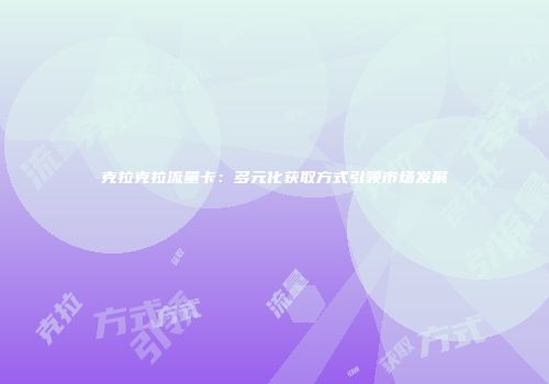 克拉克拉流量卡：多元化获取方式引领市场发展