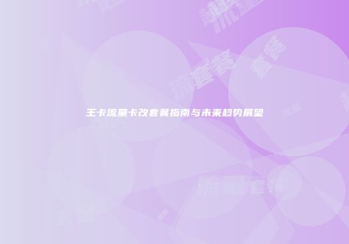 王卡流量卡改套餐指南与未来趋势展望