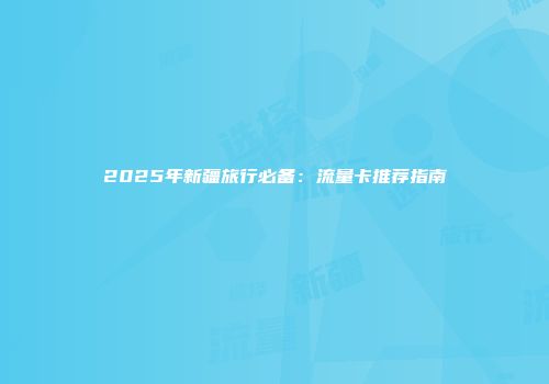 2025年新疆旅行必备：流量卡推荐指南