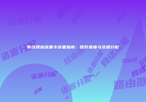 有线网络流量卡设置指南：提升速度与资源分配