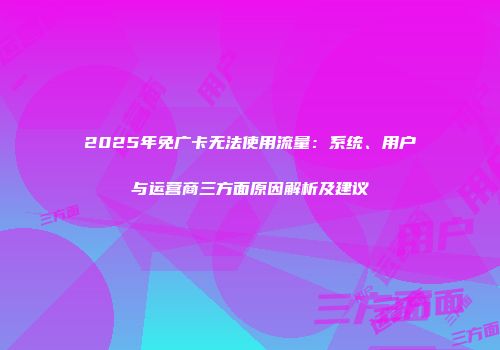 2025年免广卡无法使用流量：系统、用户与运营商三方面原因解析及建议