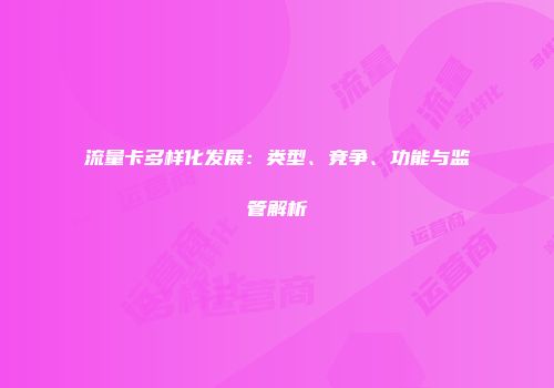 流量卡多样化发展：类型、竞争、功能与监管解析
