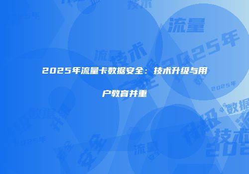 2025年流量卡数据安全：技术升级与用户教育并重