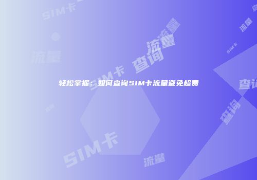 轻松掌握：如何查询SIM卡流量避免超费