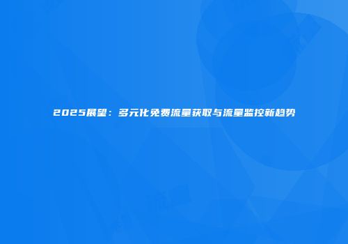 2025展望：多元化免费流量获取与流量监控新趋势