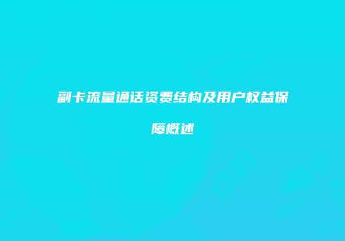 副卡流量通话资费结构及用户权益保障概述