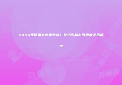 2025年流量卡套餐升级：技术创新与多维度发展展望