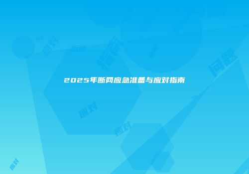 2025年断网应急准备与应对指南
