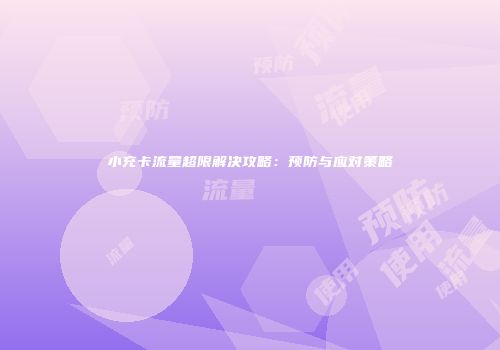 小充卡流量超限解决攻略：预防与应对策略