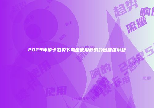 2025年锁卡趋势下流量使用影响的多维度解析