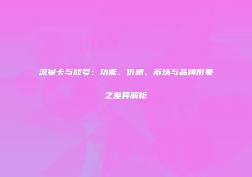 流量卡与靓号：功能、价格、市场与品牌形象之差异解析