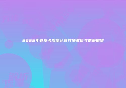 2025年魅友卡流量计算方法解析与未来展望