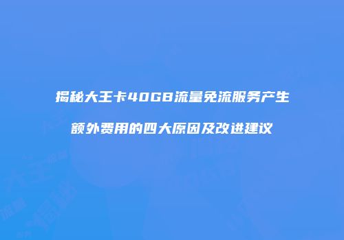 揭秘大王卡40GB流量免流服务产生额外费用的四大原因及改进建议