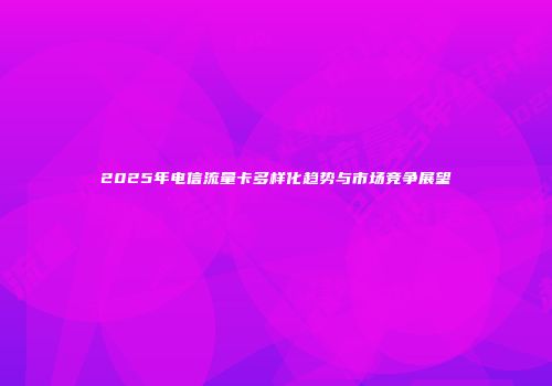 2025年电信流量卡多样化趋势与市场竞争展望