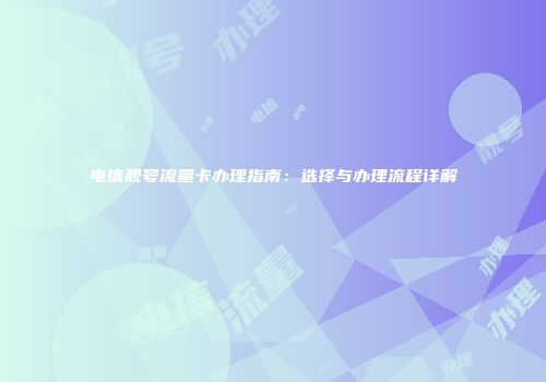 电信靓号流量卡办理指南：选择与办理流程详解