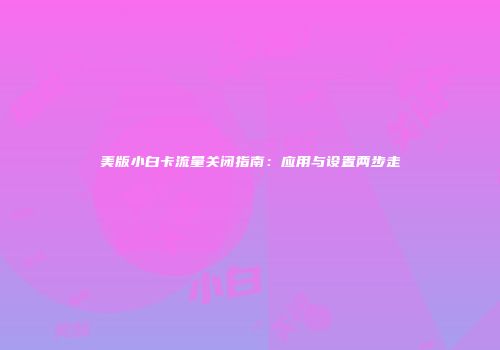 美版小白卡流量关闭指南：应用与设置两步走
