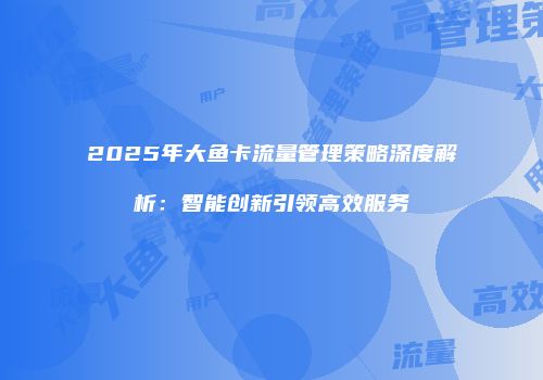 2025年大鱼卡流量管理策略深度解析：智能创新引领高效服务