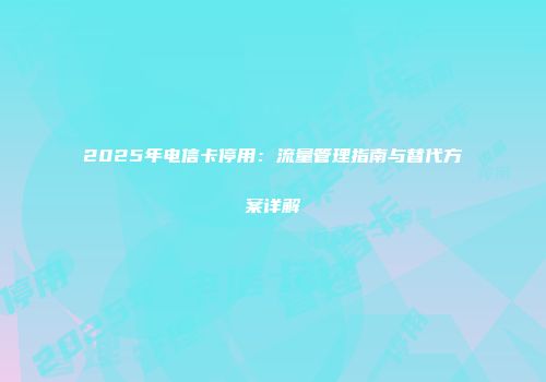 2025年电信卡停用：流量管理指南与替代方案详解