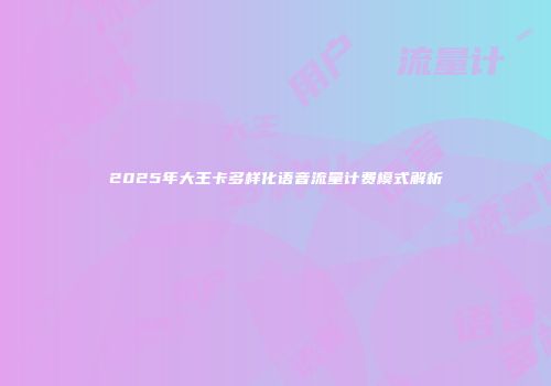 2025年大王卡多样化语音流量计费模式解析