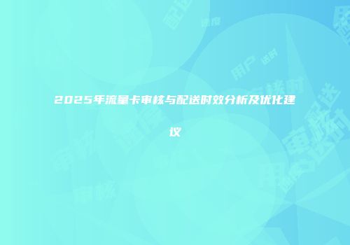 2025年流量卡审核与配送时效分析及优化建议