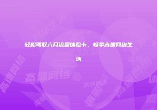 轻松驾驭六月流量体验卡，畅享高速网络生活