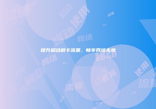 提升移动副卡流量，畅享网络无忧