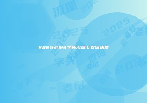2025老挝9字头流量卡查询指南