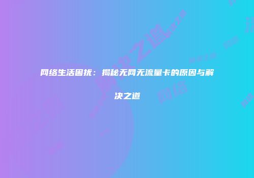 网络生活困扰：揭秘无网无流量卡的原因与解决之道
