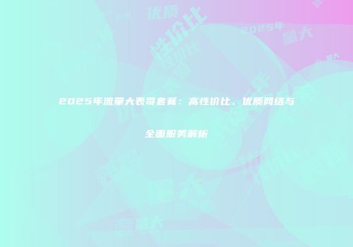 2025年流量大表哥套餐：高性价比、优质网络与全面服务解析