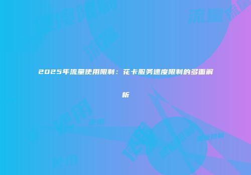 2025年流量使用限制：花卡服务速度限制的多面解析