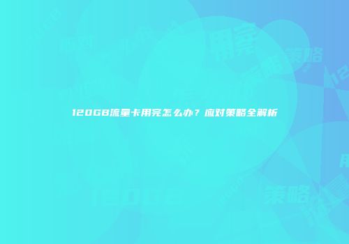 120GB流量卡用完怎么办？应对策略全解析