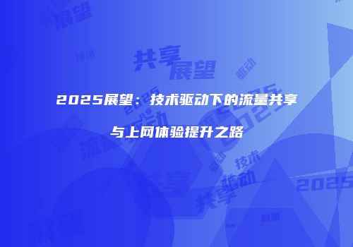 2025展望：技术驱动下的流量共享与上网体验提升之路