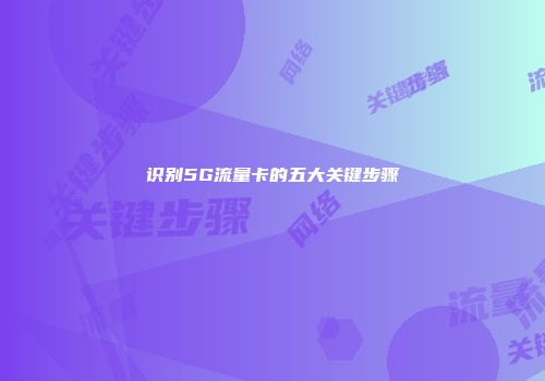 识别5G流量卡的五大关键步骤