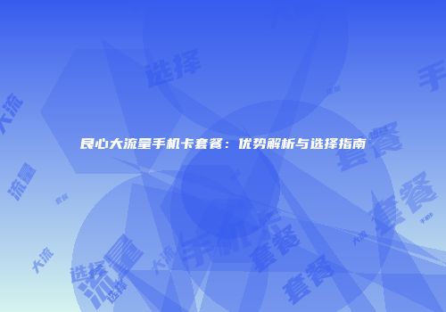 良心大流量手机卡套餐：优势解析与选择指南