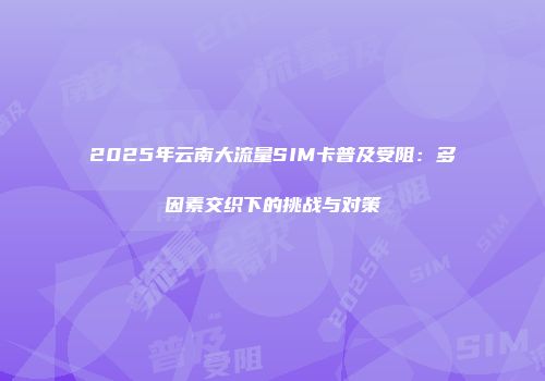 2025年云南大流量SIM卡普及受阻：多因素交织下的挑战与对策