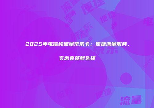 2025年电信纯流量京东卡：便捷流量服务，实惠套餐新选择
