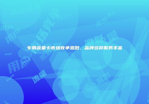 专用流量卡市场竞争激烈，品牌多样服务丰富