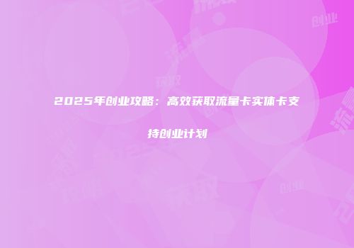 2025年创业攻略：高效获取流量卡实体卡支持创业计划