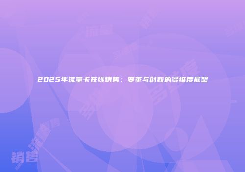 2025年流量卡在线销售：变革与创新的多维度展望