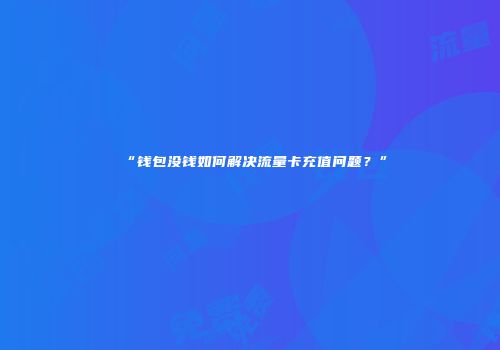 “钱包没钱如何解决流量卡充值问题？”