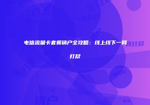 电信流量卡套餐销户全攻略：线上线下一网打尽